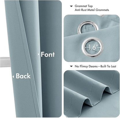 MIULEE Blackout Curtains for Bedroom 2 Panels 40 x 54 Inch Long Slate Blue | - Image 4