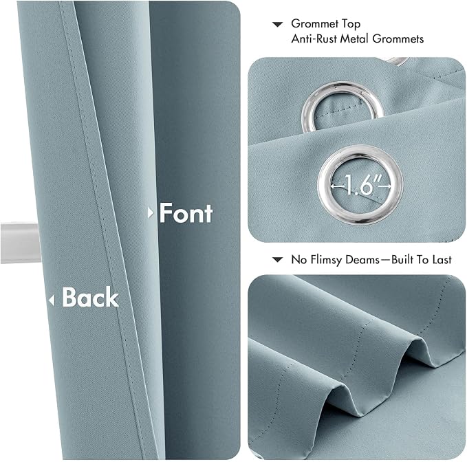 MIULEE Blackout Curtains for Bedroom 2 Panels 40 x 84 Inch Long Slate Blue | - Image 4
