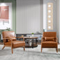ANJ Mid Century Modern Accent Chairs Set of 2, PU Leather Reading Chair by ANJ