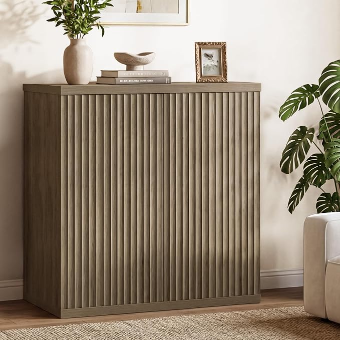SICOTAS Buffet Cabinet with Storage Accent Sideboard Modern Credenza with Doors - Image 2