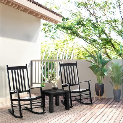 Outsunny Outdoor Rocking Chair, Patio Wooden Rocking Chair - Image 7