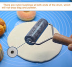Tianman Rolling Pin Pizza Roller, Marble Roller Non-Stick T-Type, For Cake Baking Tortilla Fudge Pizza Cookies and Other Kitchen Baking Cooking (Type 2 Black).