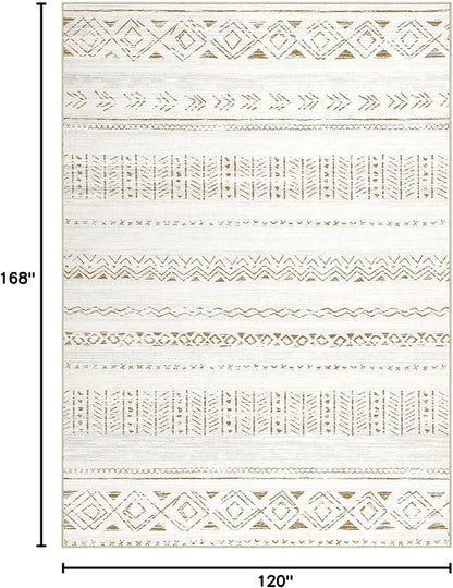 cotiled Boho 10x14 Area Rug for Living Room: Large Moroccan Washable Rug | - Image 2