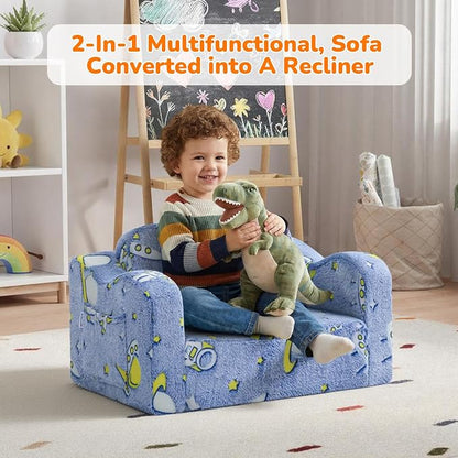 MeMoreCool Glowing Rocket Kids Chair, Glow-in-the-Dark Space Kids Couch - Image 5