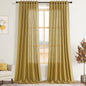 Extra Long Gold Linen Curtains 120 Inch by Nanspring