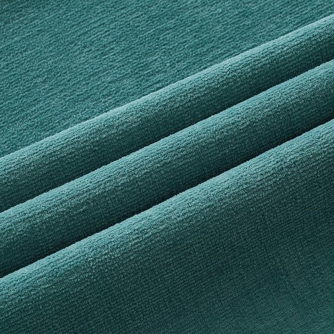 MIULEE Teal Chenille Couch Lumbar Throw Pillow Covers, 12x20 | Set of 2 - Image 5