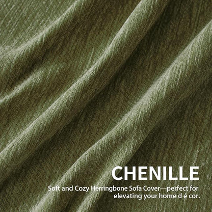 Couch Cover for Dogs, Boho Sofa Covers for 4 Cushion Couch, Chenille Sofa - Image 6