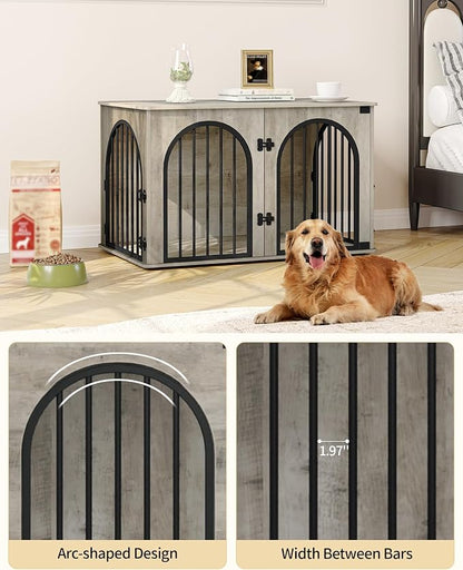 Hzuaneri 39.4" Wooden Dog Crate Furniture, Indoor Dog Kennel Dogs Cage - Image 3