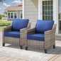 Patio Chairs Set of 2-All Weather Rattan Wicker Outdoor Chair by AMCLOBA