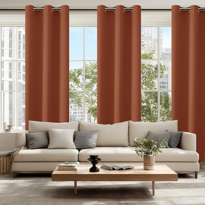 Fall Blackout Curtains for Bedroom, 42 x 84 Inches Long Burnt Ochre | Thermal - Image 6