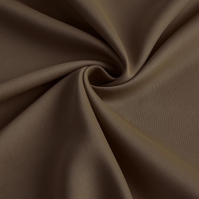Chocolate Brown Blackout Curtains 90 Inches Long, Pinch Pleated Window Room - Image 7