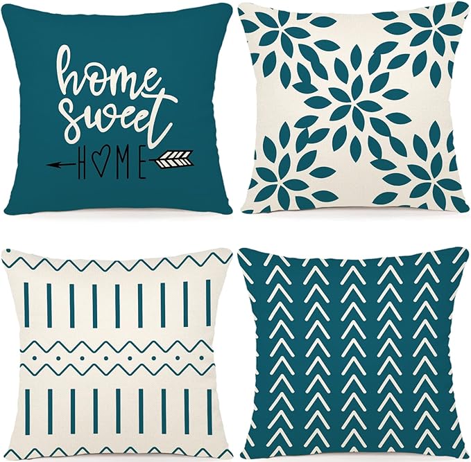 YCOLL Pillow Covers 18x18 Set of 4, Modern Sofa Throw Pillow Cover, Decorative by PillowCoversExpert