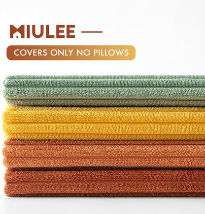 MIULEE Fall Decorative Throw Pillow Covers Yellow Rust Green 20x20 | Set of 4 - Image 6