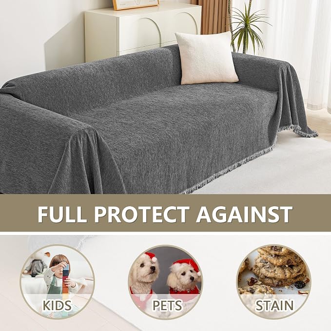 MYSKY HOME Couch Covers for 3 Cushion Couch Sofa, Sectional Couch Cover L Shape - Image 3