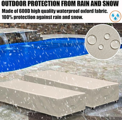 Outdoor Chaise Lounge Cover 1 Pack Patio Lounge Chair Covers Waterproof 600D - Image 4