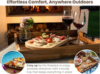 Acacia Wooden Ottoman Tray for Living Room – 21" Large Coffee Table Serving Tray with Handles & 6 Coasters Set, Perfect for Food, Drinks, Kitchen, and Home Decor