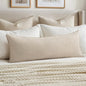 MIULEE Decorative Linen Lumbar Pillow Cover 14x36 Inch Natural Beige | Boho by MIULEE