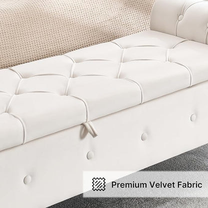 Storage Bench for Bedroom, Velvet 67" End of Bed Bench, King Size Bench - Image 9