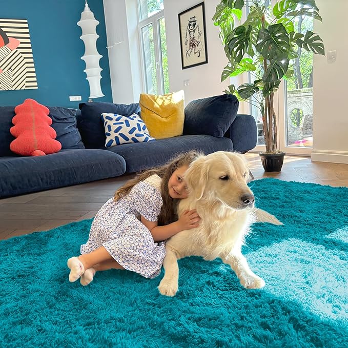 OLANLY 2x3 Machine Washable Small Bedside Rug, Soft Fluffy Shaggy Entryway - Image 5