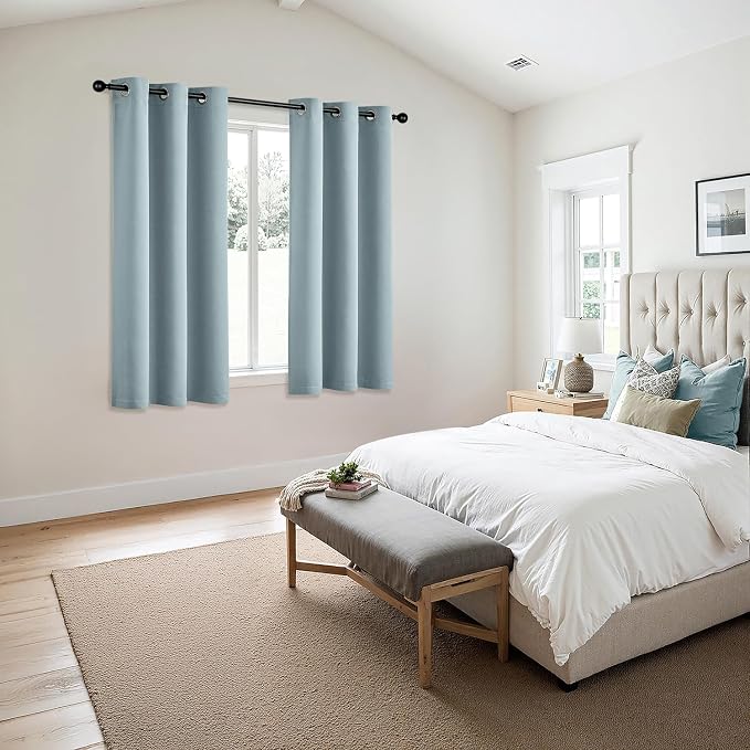 MIULEE Blackout Curtains for Bedroom 2 Panels 40 x 63 Inch Long Slate Blue | - Image 6