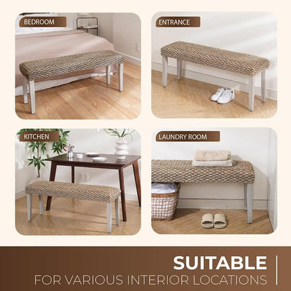 Solid Wood Acacia Indoor Bench - Image 9