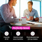 Copco Iconic 16oz Double Wall Insulated Desk Mug with Lid and Handle, Set of 2, BPA-Free Reusable Plastic, Spill-Proof, Microwave & Dishwasher Safe, Wide Mouth, Cup Holder Friendly (Pink)