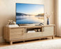 Amada 58" TV Stand for TVs up to 65 Inch, Fluted Entertainment Center by AMADAHOMEFURNISHING