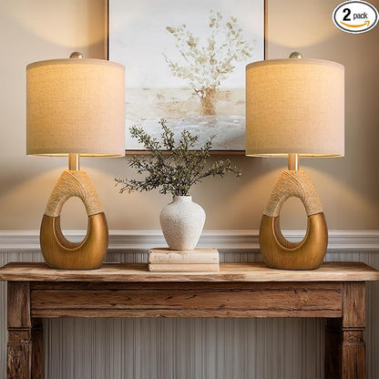 OYEARS 19" Table Lamps Set of 2, Boho Lamps by OYEARS