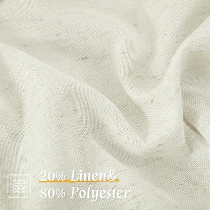 Cream Semi Sheer Linen Curtains - Image 2