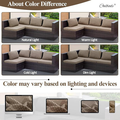 CALBODE 12Pcs Outdoor Stretch Cushion Covers, Waterproof Outdoor Chair Cushion - Image 5