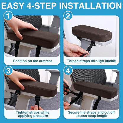 Smiry Ergonomic Office Chair Armrest Pads, Memory Foam Arm Rest Covers - Image 6