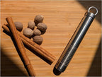 Nutmeg Grater with Silicone Brush & Storage - 18/10 Stainless Steel, Compact Spice & Nut Grinder Tool for Fresh Nutmeg Powder
