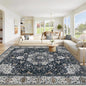 Area Rug 9x12 Washable Rug, Vintage Boho Medallion Rugs Non-Slip Soft Low Pile by VECARF