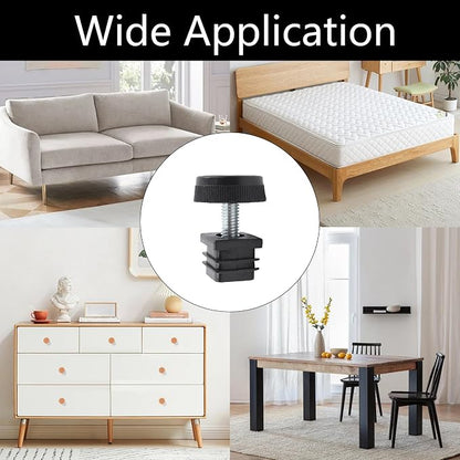 8Pcs Adjustable Leveling Feet, Square Insert Kit, Furniture Glide Leveler - Image 7