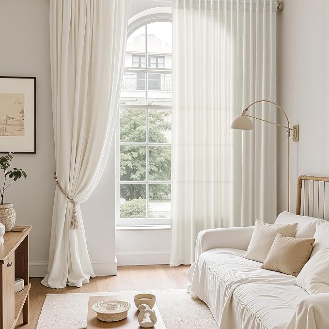 Natural Linen Curtains 120 Inches Long - Image 6