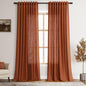 Rustic Farmhouse Linen Curtains 96 Inches Long 2 Panel Set Back Tab Terracotta by Nanspring