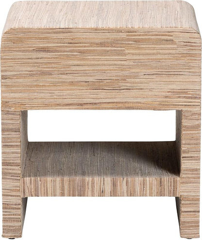 Bali & pari Callan Bohemian Woven Natural Grasscloth 1-Drawer Nightstand - Image 7