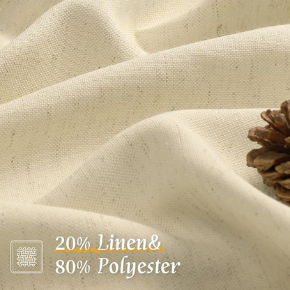 Light Filtering Beige Linen Curtains - Image 2