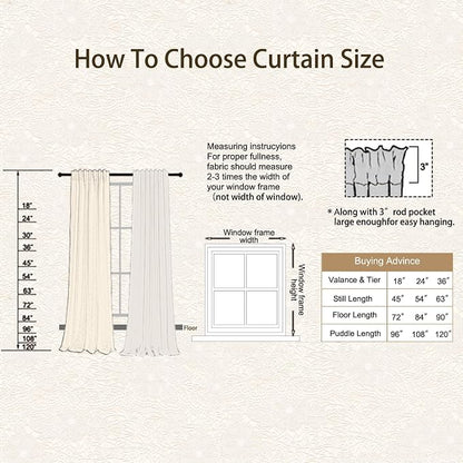 Sutuo Home Beige Boho Vintage Lace Curtains 108 inches Long - Image 6