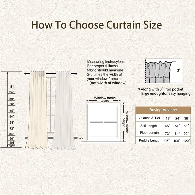 Sutuo Home Beige Boho Lace Curtains 84 inches Long, Crochet Macrame Bohemian - Image 8