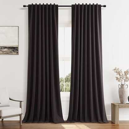 100% Blackout Curtains 102 Inch Length 2 Panels Set by Guken