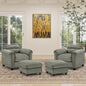 HAOMARKETS Corduroy 4-Piece Sofa Set, Upholstered Ottoman Set of 2 and Accent by HAOMARKETS