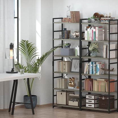 NUMENN 6 Tier Bookshelf, Tall Bookcase Shelf Storage Organizer, Modern Book - Image 4