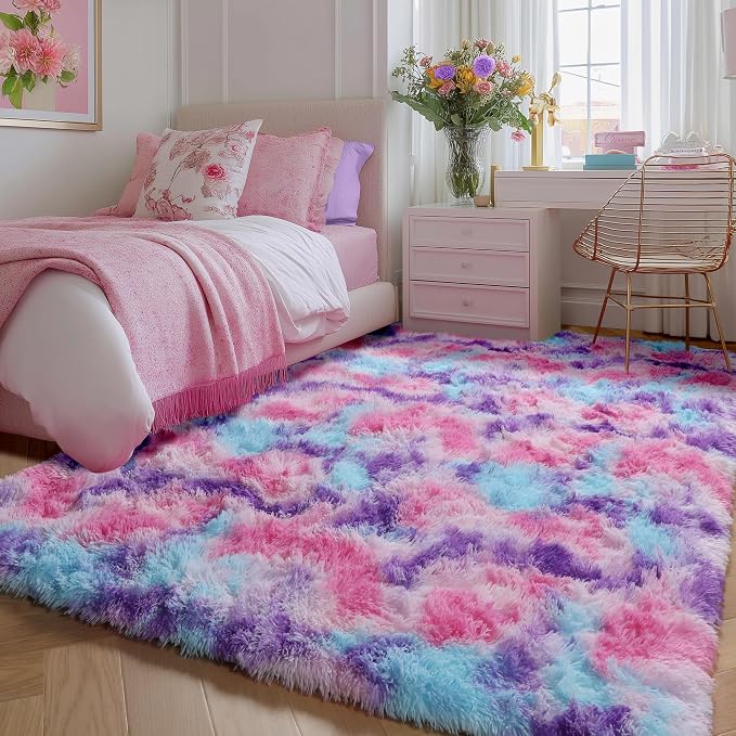 Ultra Soft Rainbow Purple Area Rugs - Image 2