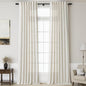 Linen Cream Curtains 145 inch Extra Long by Nanspring