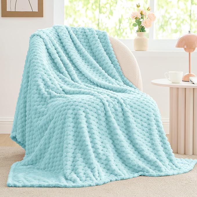 BEDELITE Cloud Blue Throw Blanket by BEDELITE