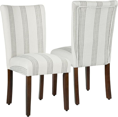 HomePop Classic Parsons Dining Chair- Brown Stripe by HomePop