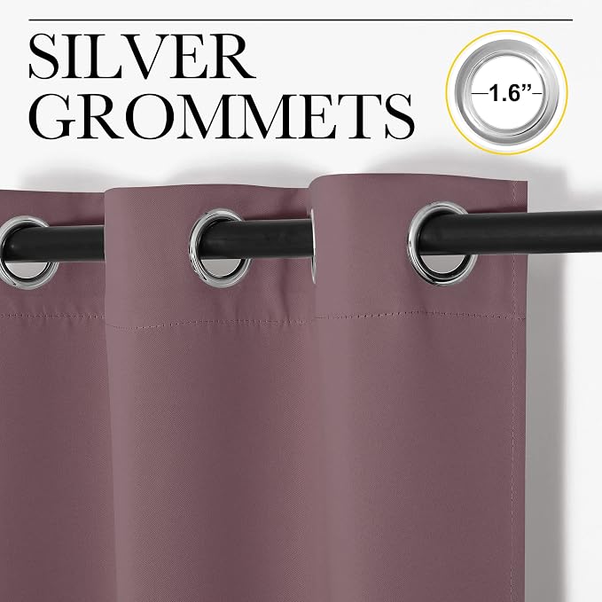 NICETOWN Bedroom Curtain Panels Blackout Draperies, 1 Pair, 34 by 63 inches - Image 3