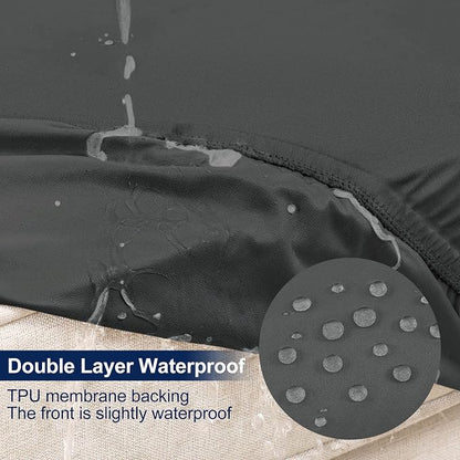 Smiry Waterproof Patio Cushion Covers, Stretch Outdoor Furniture Covers | Couch - Image 2