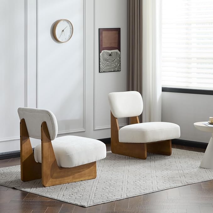 GDFStudio Upholstered Armless Accent Chairs Set of 2 Modern Side Chair - Image 3